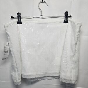 Pacsun White Sequin Mini Skirt NWT, Sz S